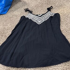 American eagle Black Shift dress with Lace Detail